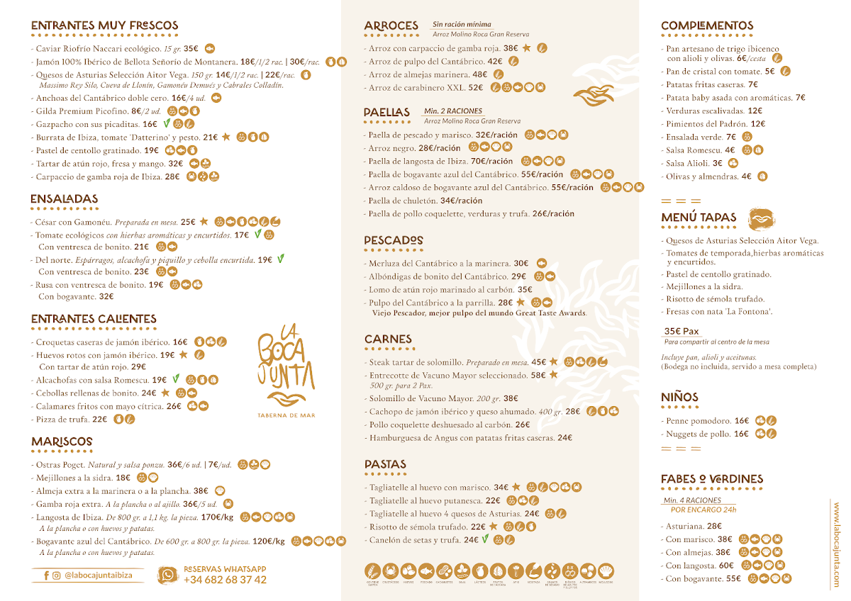 Menu La Boca Junta Taberna De Mar-1